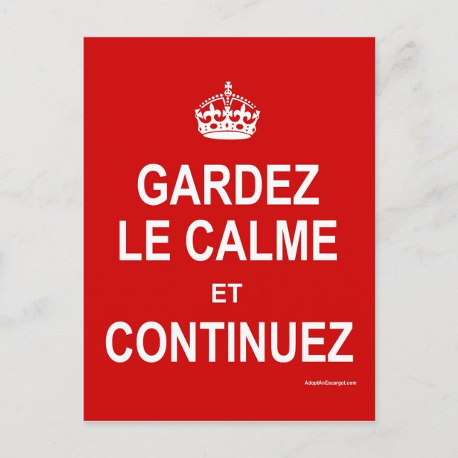 GARDEZ LE CALME ET CONTINUEZ VYKORT (Framsida)