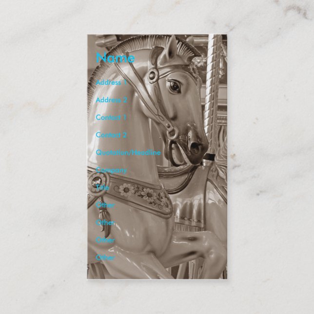 Gårdhäst i Sepia Visitkort (Framsida)