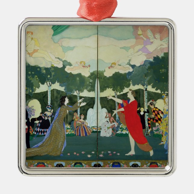 Gardindesign för "den fria theatren" in julgransprydnad metall (Framsidan)