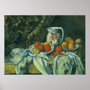 Gardiner och blommiga Pitcher av Paul Cezanne Poster