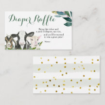 Gårds Djurliv Pojke Baby Shower Blöja Lotteri