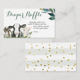 Gårds Djurliv Pojke Baby Shower Blöja Lotteri Tilläggskort