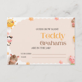 Gårdsdjur Baby Shower Gissa Hur Många Grahams Tilläggskort