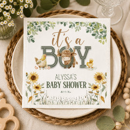 Gårdsdjur Babypojke Baby Shower Pappersservett