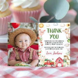 Gårdsdjur Barngård Födelsedagsfoto Tack Kort