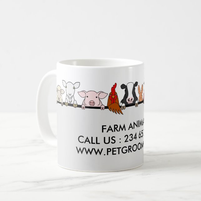 Gårdsdjur Får Kyckling Ko kund Kaffemugg (Framsida vänster)