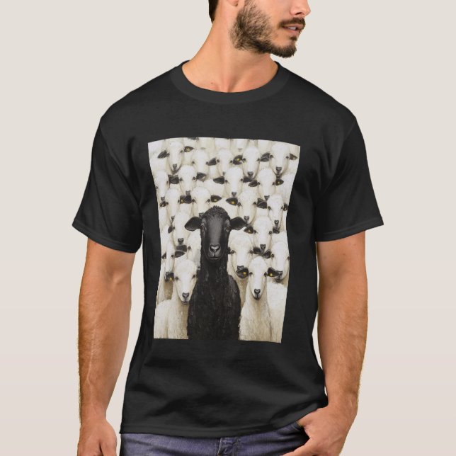 Gårdsdjur Får Svart T Shirt (Framsida)