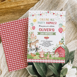 Gårdsdjur Gårdsplan Bakgård Födelsedagsfest  Inbjudningar