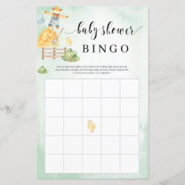 Gårdsdjur lantlig tema Baby shower bingo spel