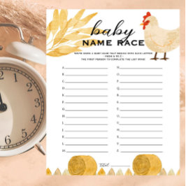 Gårdsdjur - Namn-tävling vid baby shower