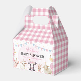 Gårdsdjur Rosa Bebis Shower Presentaskar
