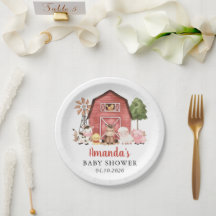 Gårdsdjur, söta djur, röd lada, baby shower
