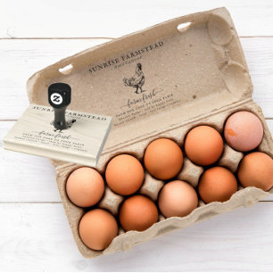 Gårdsfräscha ägg Monogram Äggkartong Stämpel