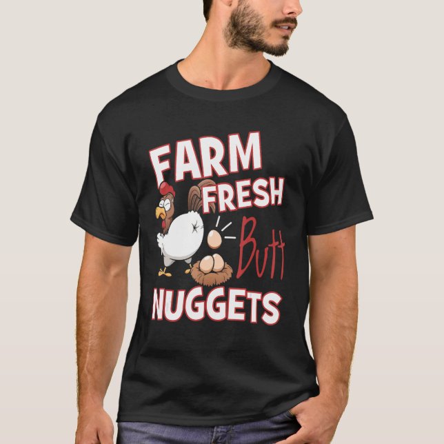 Gårdsfräscha kycklingbitar Kycklingkärlek T Shirt (Framsida)