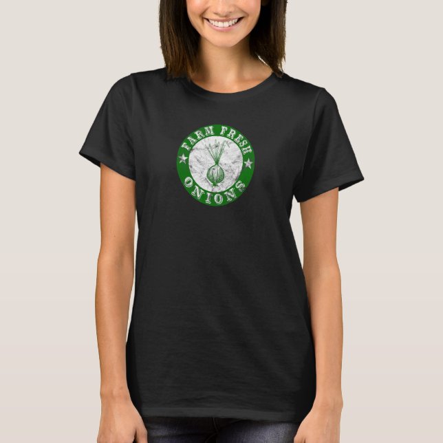 Gårdsfräscha lök vintage retro t shirt (Framsida)