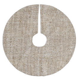 Gårdshus Rustik Brun Jute Textur Julgransmatta Borstad Polyester