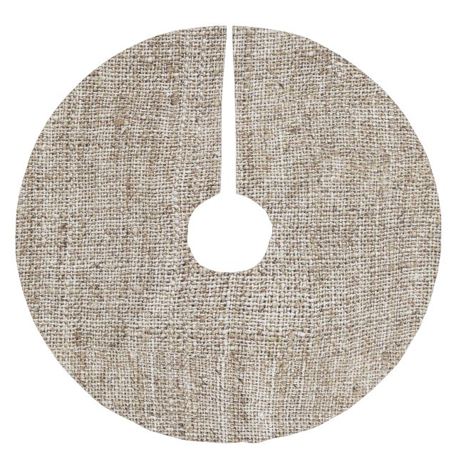 Gårdshus Rustik Brun Jute Textur Julgransmatta Borstad Polyester (Framsidan)