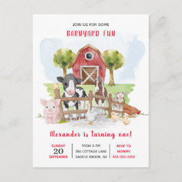 Gårdslandsbarn !st födelsedagsinbjudan vykort