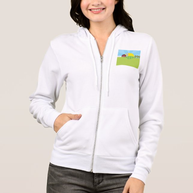 Gårdslandskap Rött Ladugård Silo Äppelträd T Shirt (Framsida)