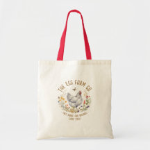 Gårdslogotyp Totebag Vattenfärg Grå Höna Vildblomm