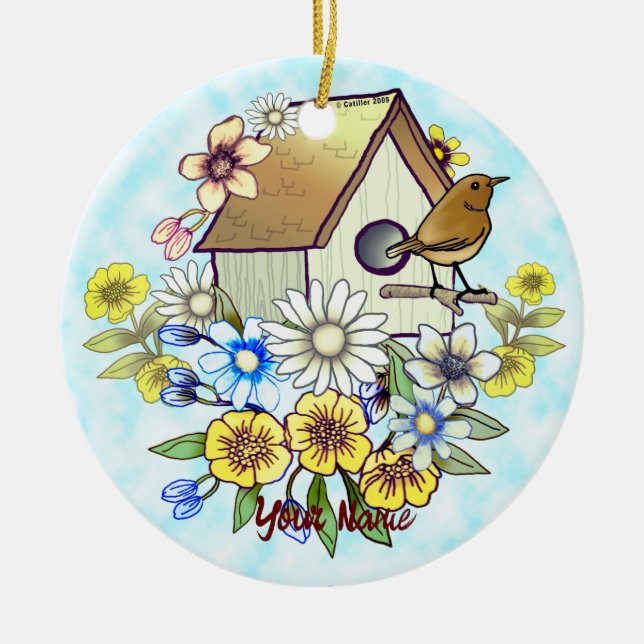Gärdsmyg ornament för fågelholkar (Framsidan)