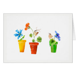 Gärdsmygar och blomkrukar OBS kort