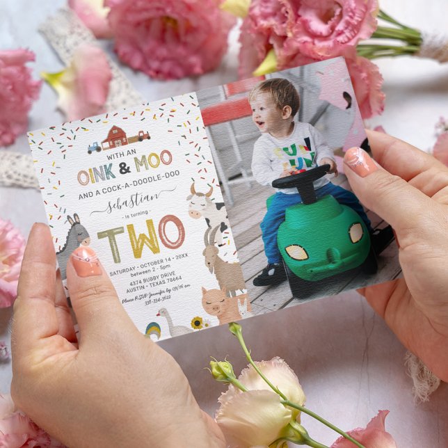 Gårdsplan 2-års födelsedagsinbjudan inbjudningar (Skapare uppladdad)