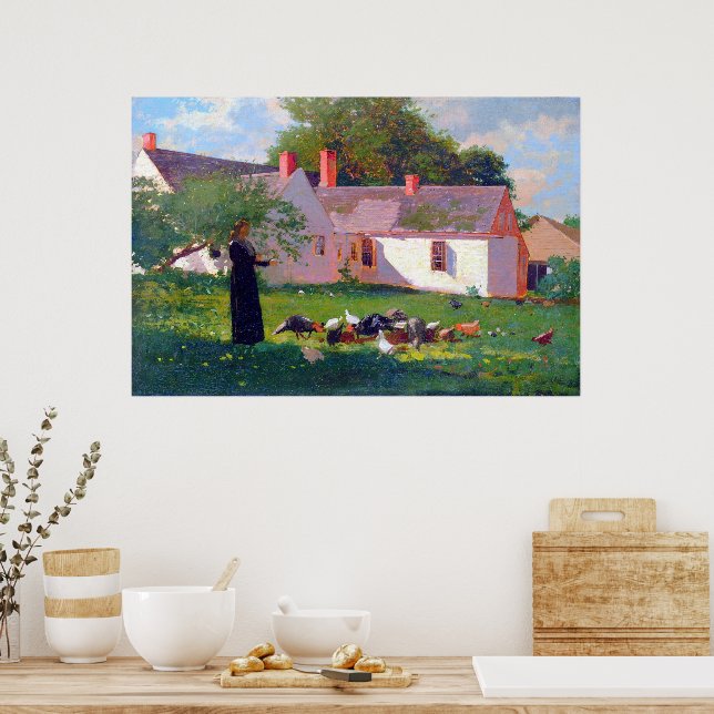 Gårdsplan Scen Winslow Homer 1872 Poster (Kök)