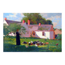 Gårdsplan Scen Winslow Homer 1872