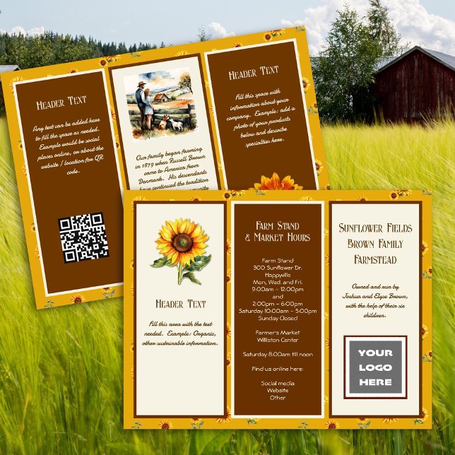 Gårdsverksamhet Vikad Broschyr Logotyp, QR-kod Reklamblad (Skapare uppladdad)