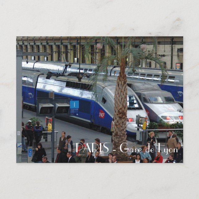 Gare de Lyon. Paris, Frankrike Vykort (Framsida)