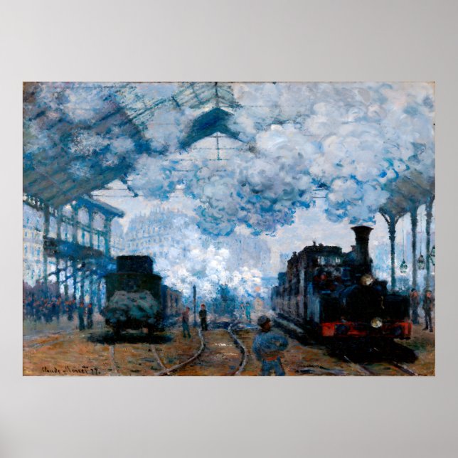 Gare Saint-Lazare av Claude Monet Poster (Framsidan)
