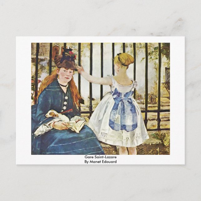 Gare Saint-Lazare by Manet Edouard Vykort (Framsida)