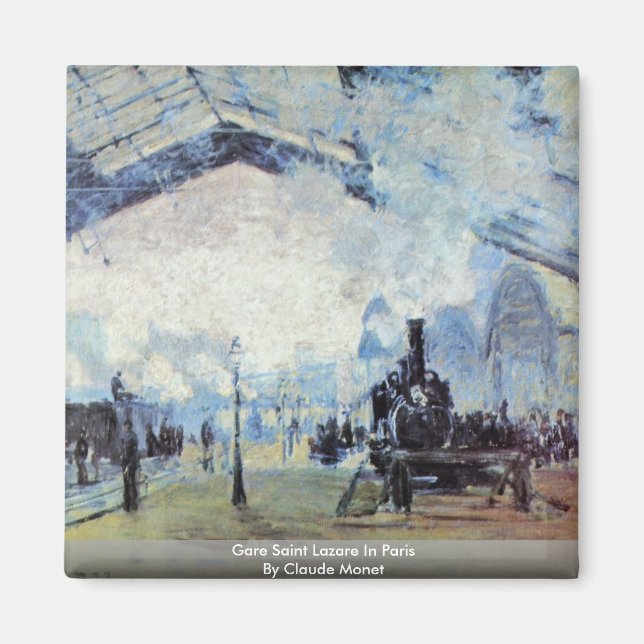 Gare Saint Lazare i Paris av Claude Monet Magnet (Framsidan)