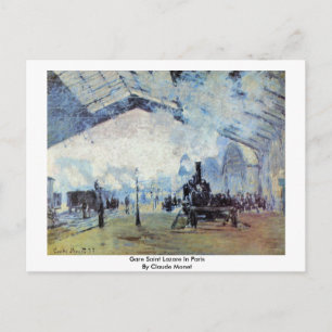 Gare Saint Lazare i Paris av Claude Monet Vykort