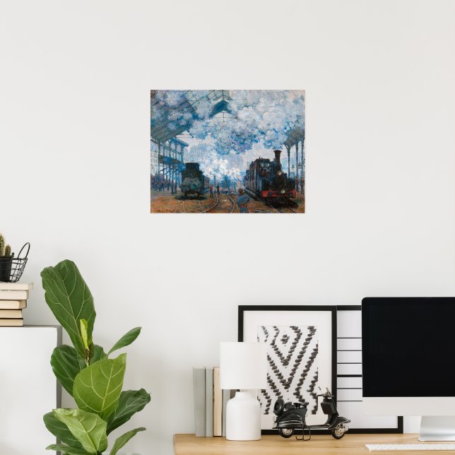 Gare Saint-Lazare järnvägsstation av Claude Monet Poster (Hemmakontoret)