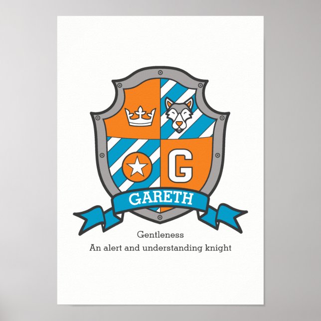 Gareth boys G namn betyder orange vapensköld poste Poster (Framsidan)