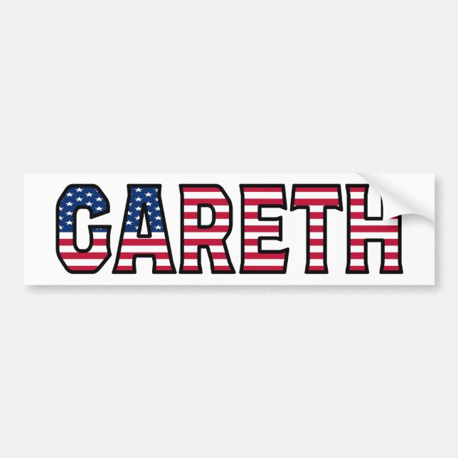 Gareth Namn Vorname USA Aufkleber Sticker Auto Bildekal (Framsidan)