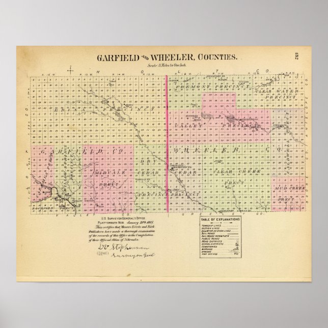 Garfield and Wheeler County, Nebraska Poster (Framsidan)