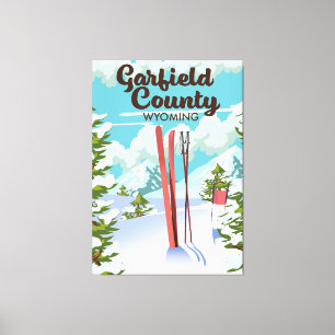 Garfield County Wyoming Ski poster Canvastryck