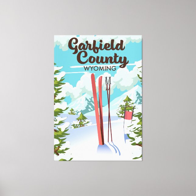 Garfield County Wyoming Ski poster Canvastryck (Framsida)