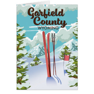 Garfield County Wyoming Ski poster Hälsningskort