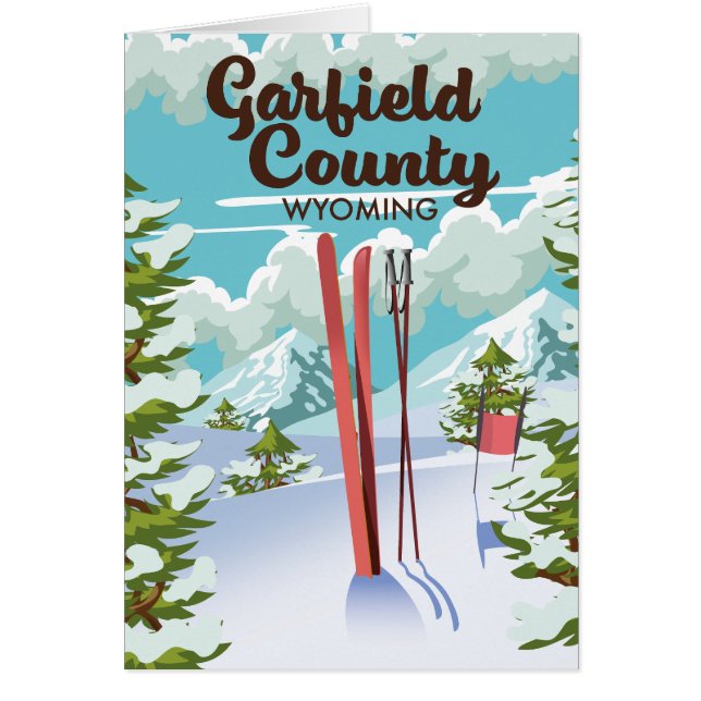 Garfield County Wyoming Ski poster Hälsningskort (Framsidan)