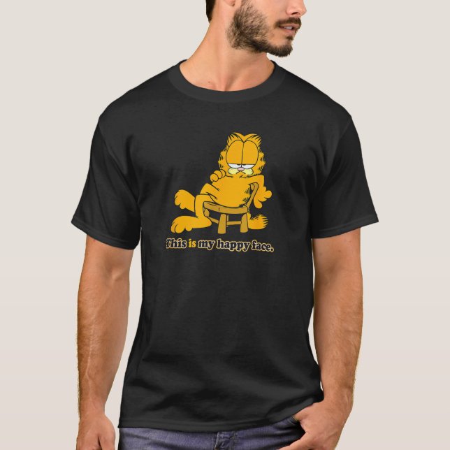 Garfield Lycklig Ansikte T Shirt (Framsida)