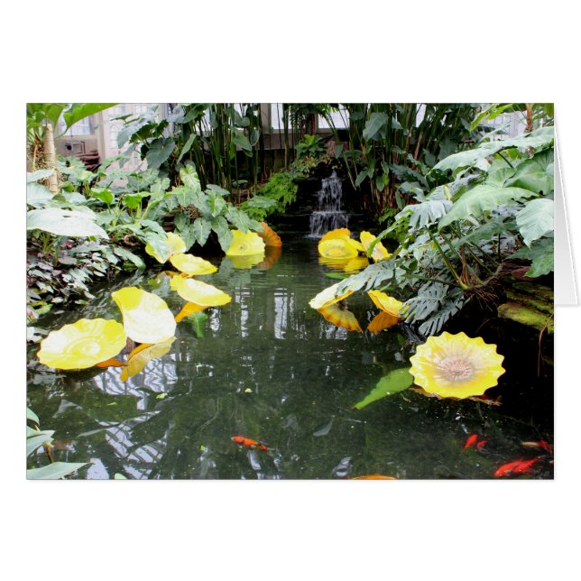 Garfield Park Conservatory - Chihuly Vatten Exhibi Hälsningskort (Framsidan Horizontal)