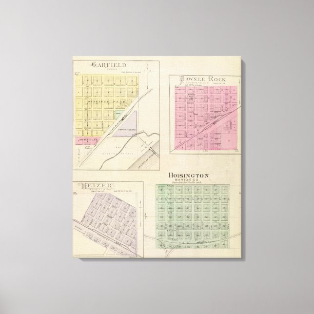 Garfield, Pawnee Sten, Heizer, Hoisington, Kansas Canvastryck (Framsida)