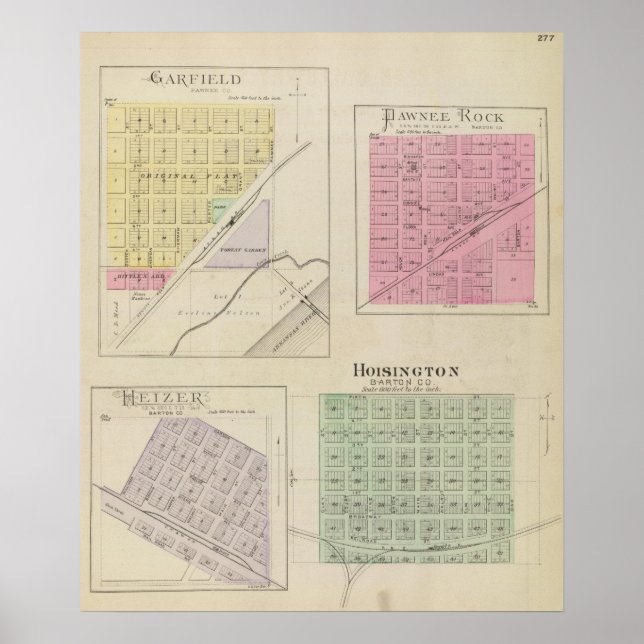 Garfield, Pawnee Sten, Heizer, Hoisington, Kansas Poster (Framsidan)
