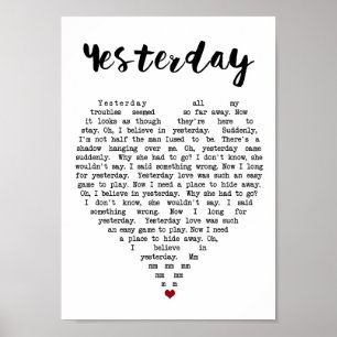 Gårgårgår Wall Art Sång Lyric Heart-utskrift Poster