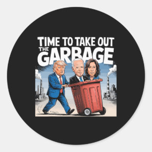 Garge för Trump 2024 Roligt Tid Att Ta Ut Garge Runt Klistermärke