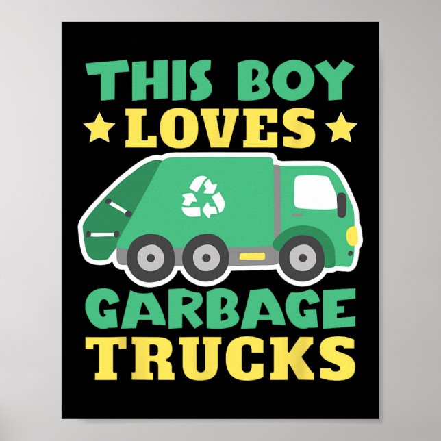 Garge Lastbil Kids sopor Småbarn Lastbilar Poster (Framsidan)